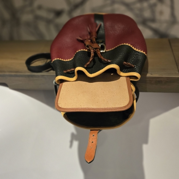 Dooney & Bourke awl Teton MultiColor Red Backpack All Weather Leather Green H512 - Picture 5 of 16